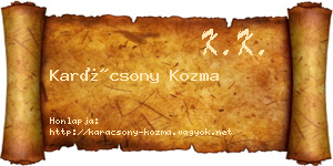 Karácsony Kozma névjegykártya